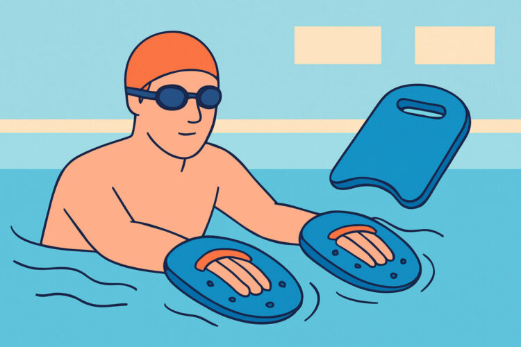 Paddles eli kämmenlevyt uintiharjoittelussa