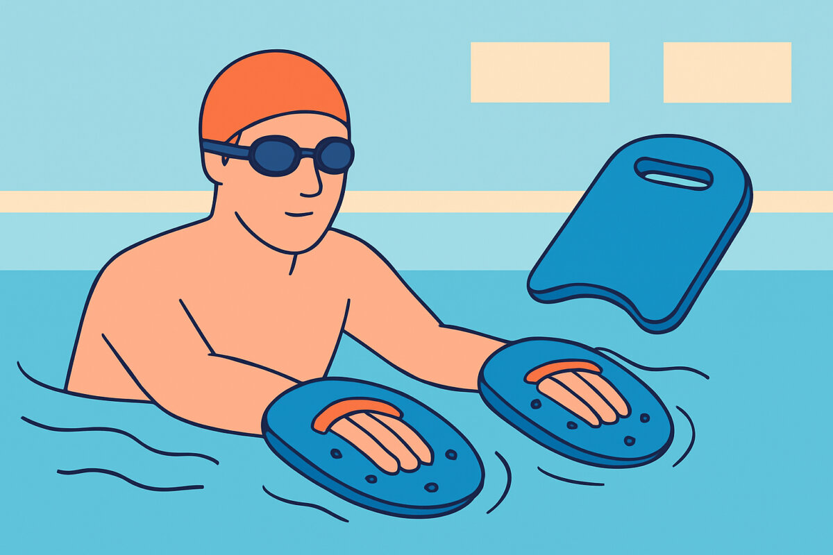 Paddles eli kämmenlevyt uintiharjoittelussa